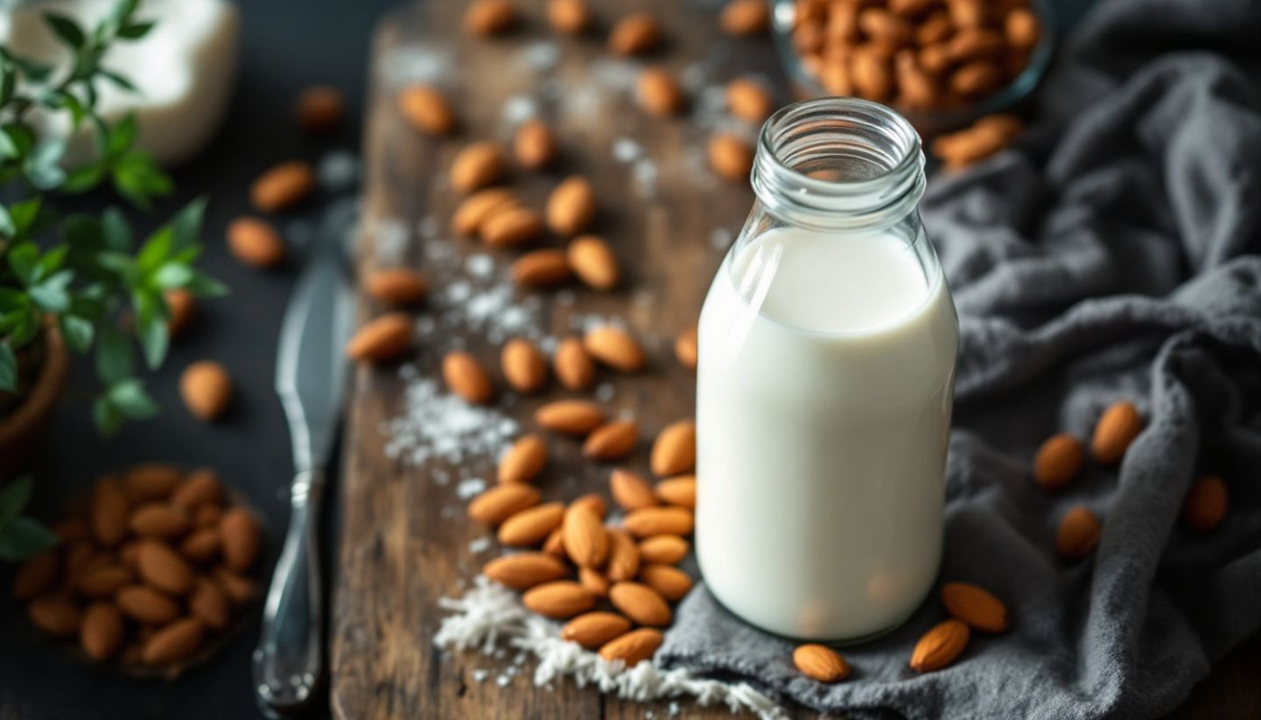Lait d'amande fait maison technique facile pour une alternative laitière saine